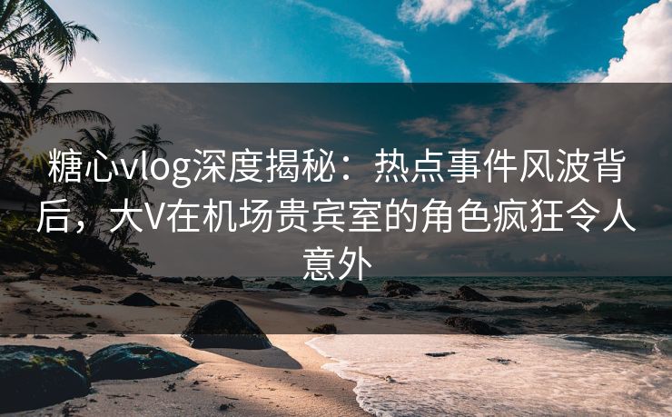 糖心vlog深度揭秘:热点事件风波背后,大V在机场贵宾室的角色疯狂令人意外