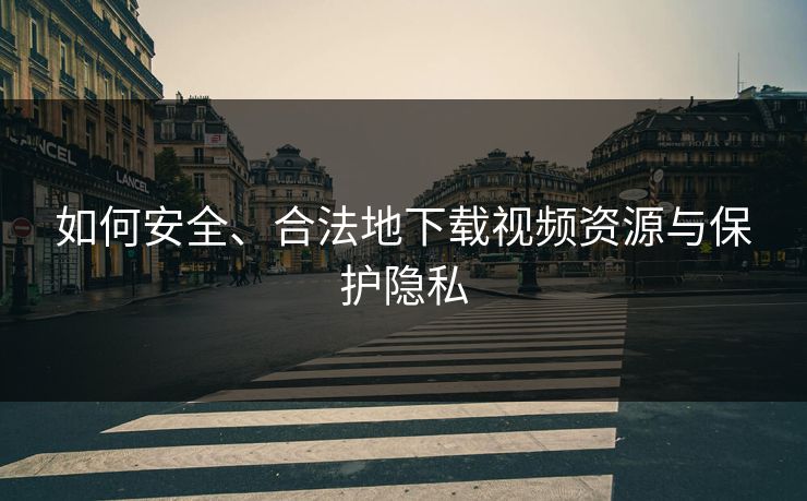 如何安全、合法地下载视频资源与保护隐私